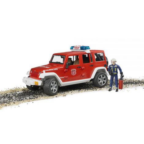 BRUDER - JEEP WRANGLER UNLIMITED RUBICON DE POMPIERI CU FIGURINA - poza 1