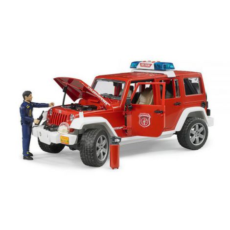 BRUDER - JEEP WRANGLER UNLIMITED RUBICON DE POMPIERI CU FIGURINA - poza 3