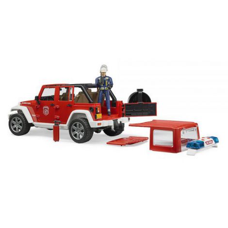 BRUDER - JEEP WRANGLER UNLIMITED RUBICON DE POMPIERI CU FIGURINA - poza 5
