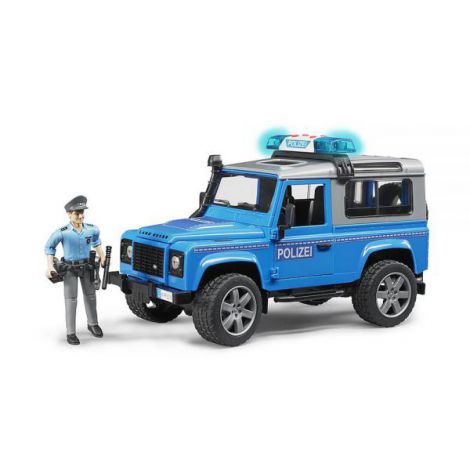 BRUDER - MASINA DE POLITIE LAND ROVER DEFENDER CU POLITIST SI ACCESORII - poza 2