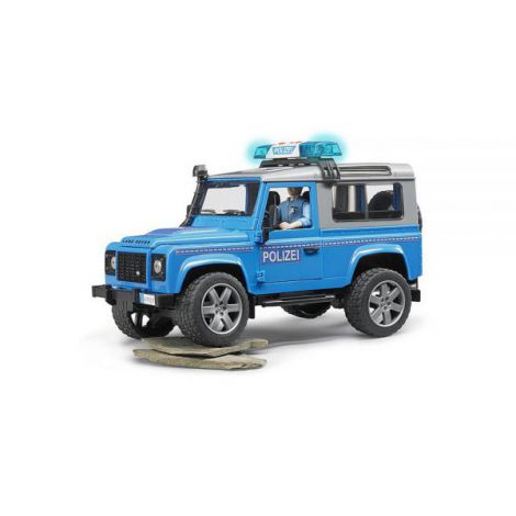 BRUDER - MASINA DE POLITIE LAND ROVER DEFENDER CU POLITIST SI ACCESORII - poza 3