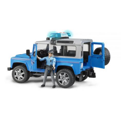 BRUDER - MASINA DE POLITIE LAND ROVER DEFENDER CU POLITIST SI ACCESORII - poza 4