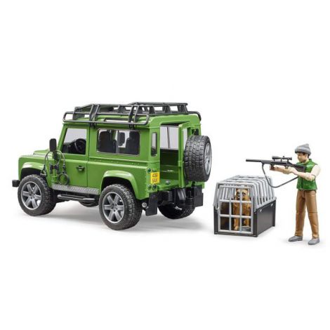 BRUDER - MASINA DE TEREN LAND ROVER DEFENDER CU PADURAR SI CAINE - poza 1