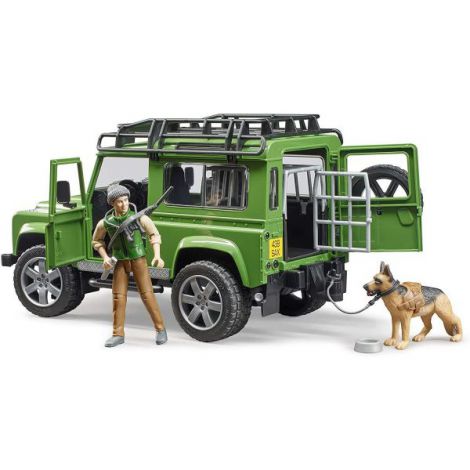 BRUDER - MASINA DE TEREN LAND ROVER DEFENDER CU PADURAR SI CAINE - poza 3