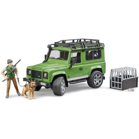 BRUDER - MASINA DE TEREN LAND ROVER DEFENDER CU PADURAR SI CAINE - poza 5