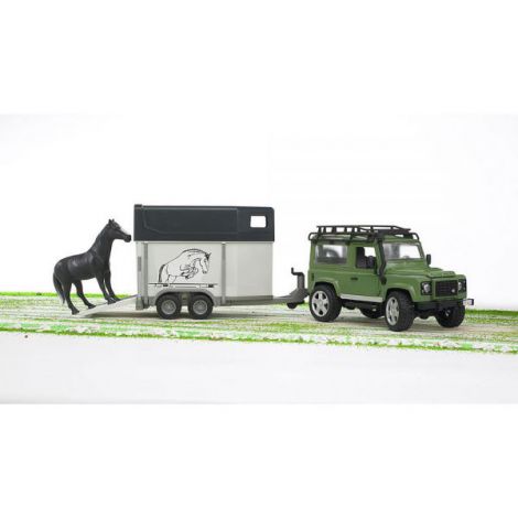 BRUDER - MASINA DE TEREN LAND ROVER DEFENDER CU REMORCA SI CAL - poza 2