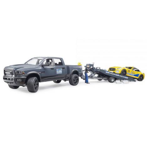 BRUDER - MASINA DE TEREN RAM 2500 SI MASINA DE CURSE ROADSTER - poza 1