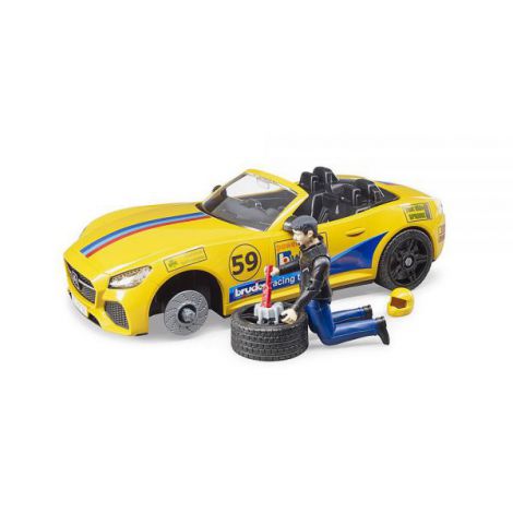 BRUDER - MASINA DE TEREN RAM 2500 SI MASINA DE CURSE ROADSTER - poza 2