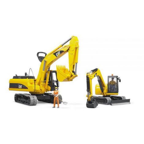 BRUDER - MINI EXCAVATOR CAT CU MUNCITOR - poza 2