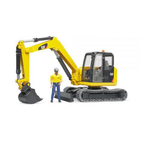 BRUDER - MINI EXCAVATOR CAT CU MUNCITOR - poza 3