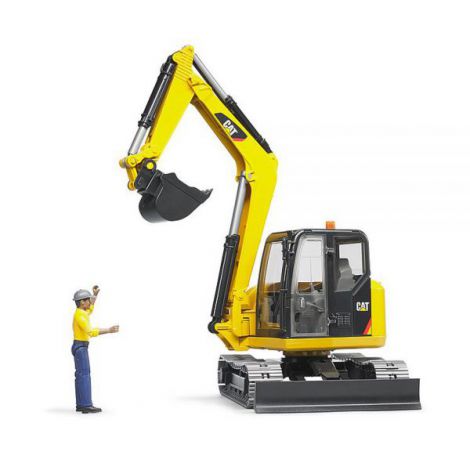 BRUDER - MINI EXCAVATOR CAT CU MUNCITOR - poza 5