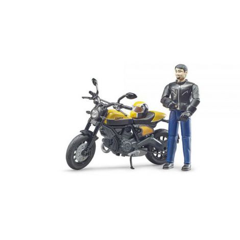BRUDER - MOTOCICLETA SCRAMBLER DUCATI FULL THROTTLE CU SOFER - poza 1