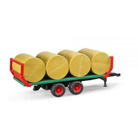 BRUDER - REMORCA TRANSPORT BALOTI CU 8 BALOTI ROTUNZI - poza 1