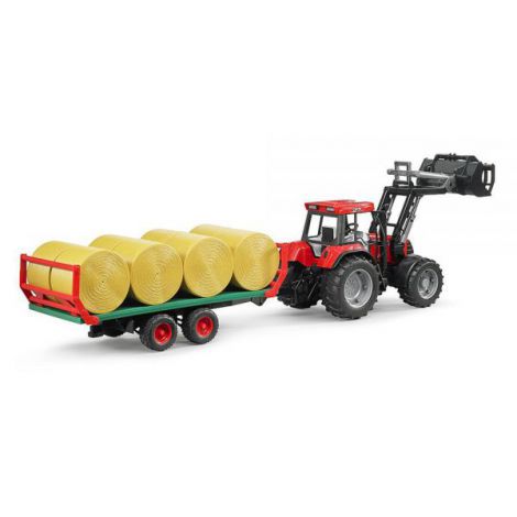 BRUDER - REMORCA TRANSPORT BALOTI CU 8 BALOTI ROTUNZI - poza 2