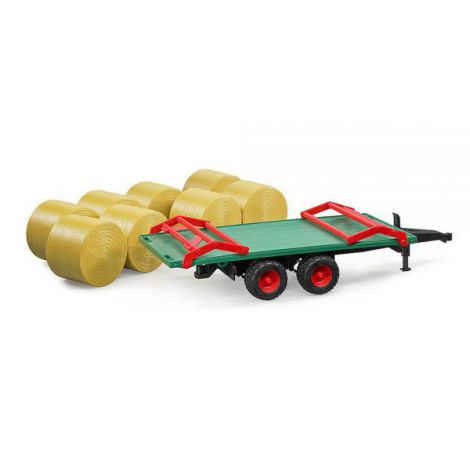 BRUDER - REMORCA TRANSPORT BALOTI CU 8 BALOTI ROTUNZI - poza 3