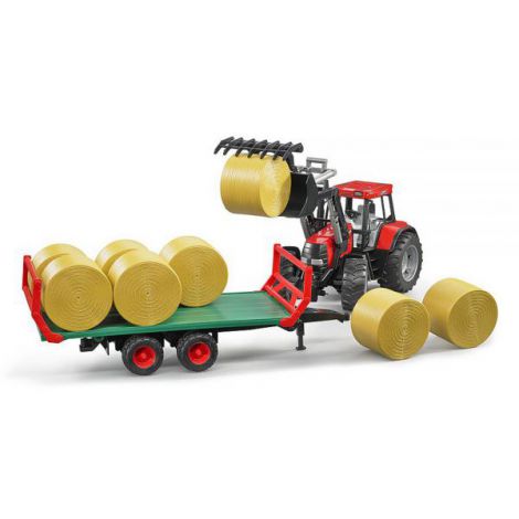 BRUDER - REMORCA TRANSPORT BALOTI CU 8 BALOTI ROTUNZI - poza 4