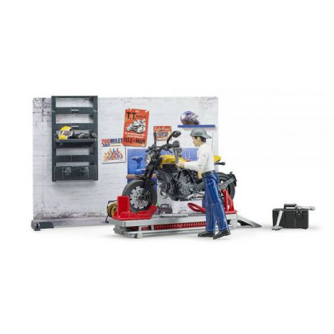 BRUDER - SERVICE CU MOTOCICLETA SCRAMBLER DUCATI - poza 2