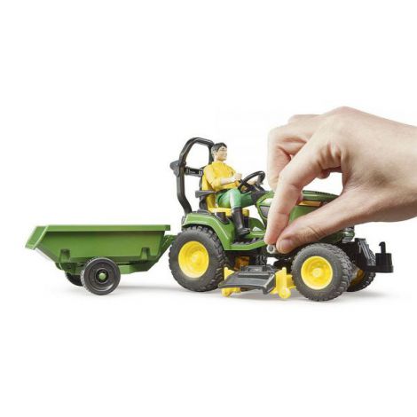 BRUDER - TRACTOR CU REMORCA JOHN DEERE SI GRADINAR - poza 1