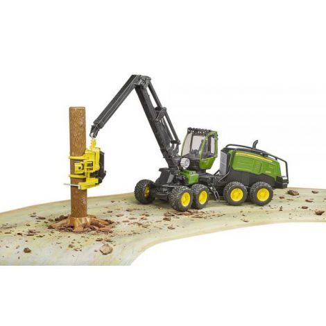 BRUDER - TRACTOR FORESTIER JOHN DEERE 1270G CU UN BUSTEAN - poza 2
