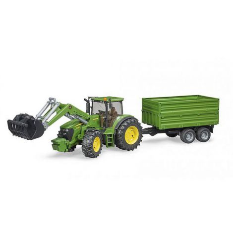 BRUDER - TRACTOR JOHN DEERE 7930 CU INCARCATOR FRONTAL SI REMORCA BASCULANTA PE OSIE - poza 1