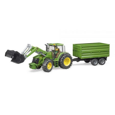 BRUDER - TRACTOR JOHN DEERE 7930 CU INCARCATOR FRONTAL SI REMORCA BASCULANTA PE OSIE - poza 2