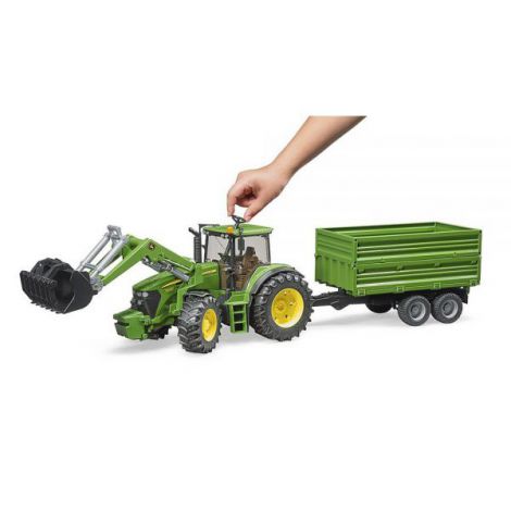 BRUDER - TRACTOR JOHN DEERE 7930 CU INCARCATOR FRONTAL SI REMORCA BASCULANTA PE OSIE - poza 4