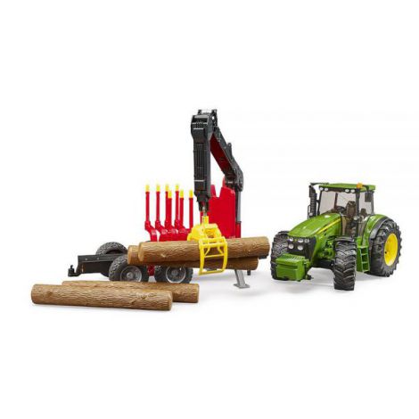 BRUDER - TRACTOR JOHN DEERE 7930 CU REMORCA FORESTIERA SI 4 BUSTENI - poza 2