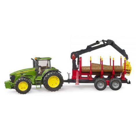 BRUDER - TRACTOR JOHN DEERE 7930 CU REMORCA FORESTIERA SI 4 BUSTENI - poza 3