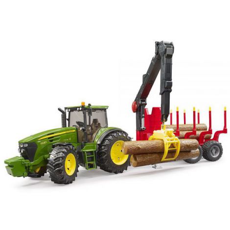 BRUDER - TRACTOR JOHN DEERE 7930 CU REMORCA FORESTIERA SI 4 BUSTENI - poza 4