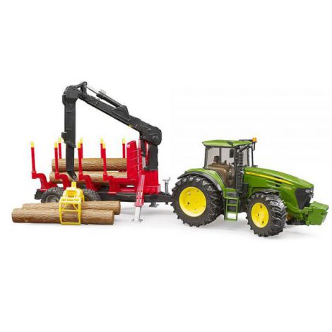 BRUDER - TRACTOR JOHN DEERE 7930 CU REMORCA FORESTIERA SI 4 BUSTENI - poza 5