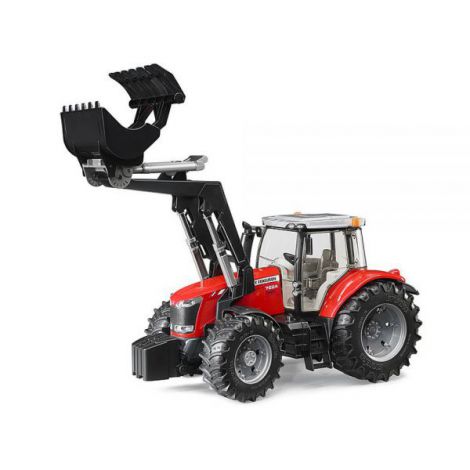 BRUDER - TRACTOR MASSEY FERGUSON 7624 CU INCARCATOR FRONTAL - poza 1