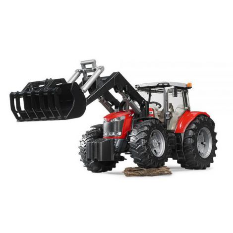 BRUDER - TRACTOR MASSEY FERGUSON 7624 CU INCARCATOR FRONTAL - poza 2