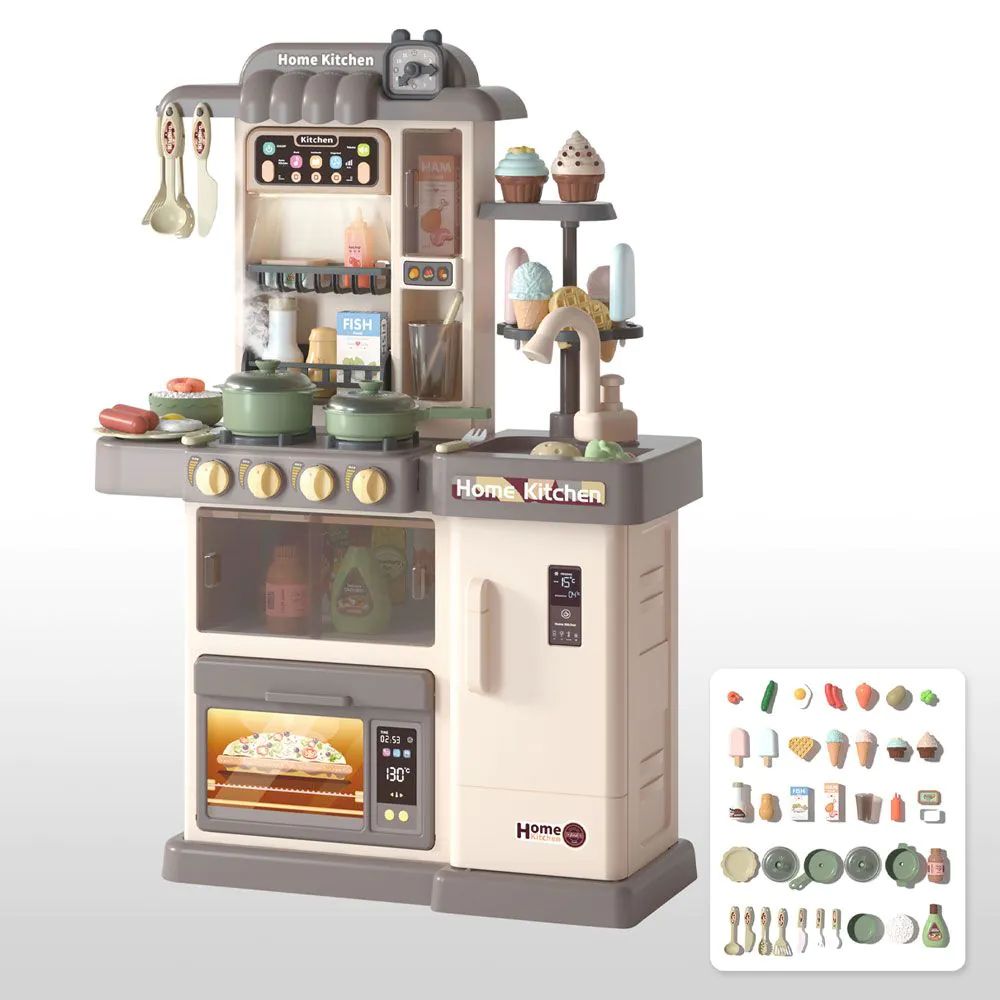 Bucatarie cu apa curenta si abur Home Kitchen 38 piese Gri - poza 1