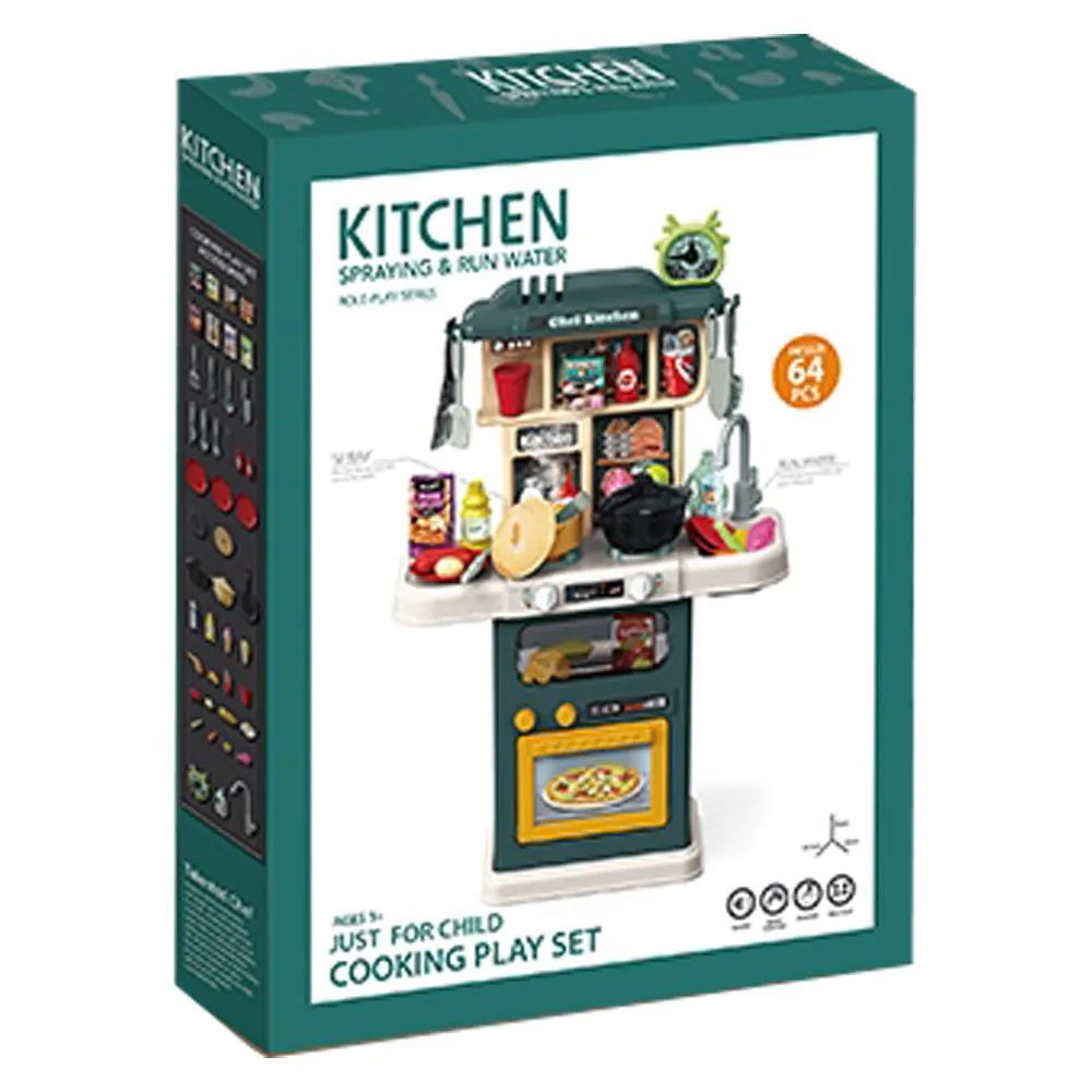 Bucatarie cu apa curenta si abur Ocie Kitchen Talented Chef 64 piese Albastra - poza 2