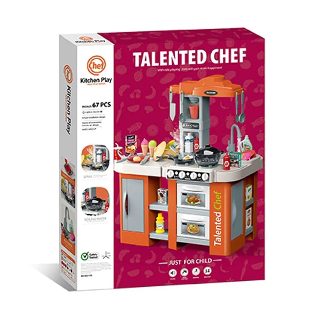Bucatarie cu apa curenta si abur Ocie Kitchen Talented Chef Portocalie 72 piese - poza 4