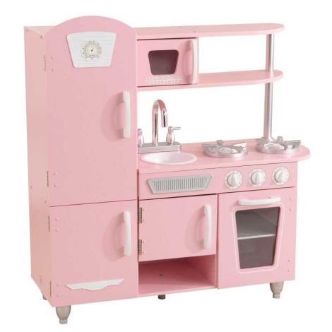 Bucatarie de joaca din lemn Vintage Roze - poza 1