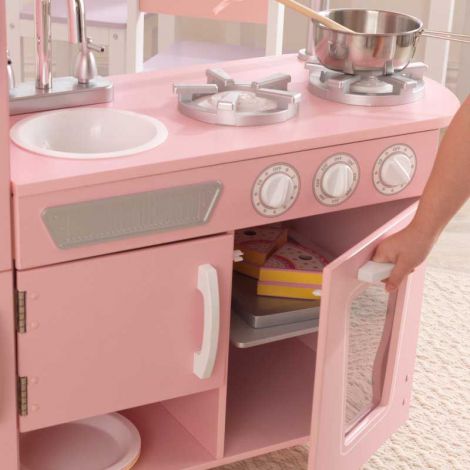 Bucatarie de joaca din lemn Vintage Roze - poza 5