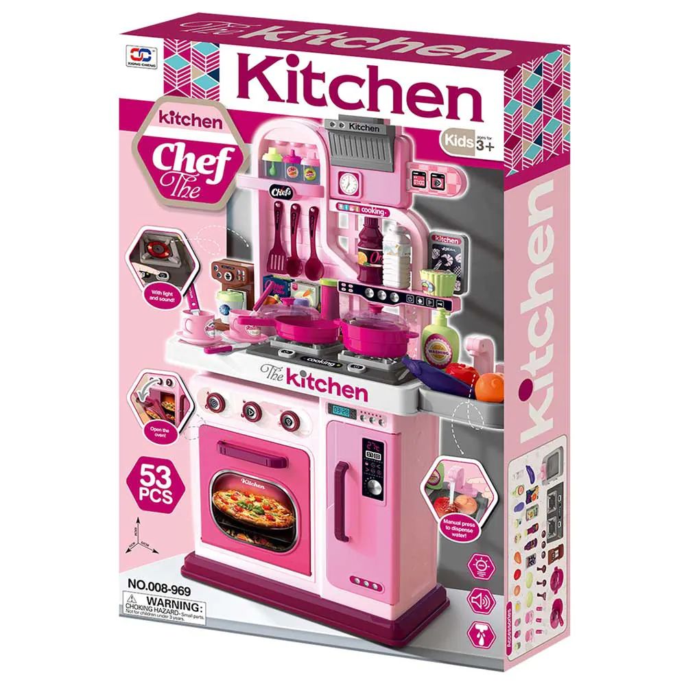 Bucatarie pentru copii Ocie The Chef 53 piese Roz 22x53x69 cm - poza 2