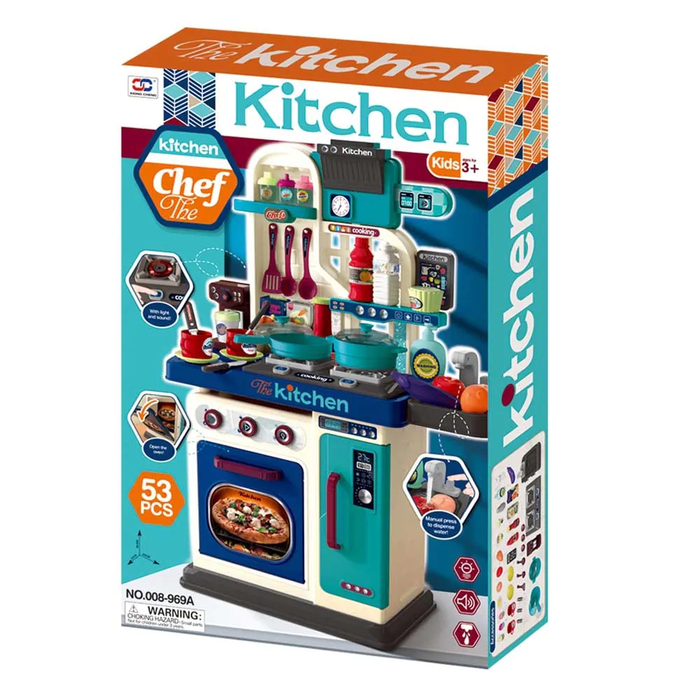 Bucatarie pentru copii Ocie The Chef 53 piese Verde 22x53x69 cm - poza 2
