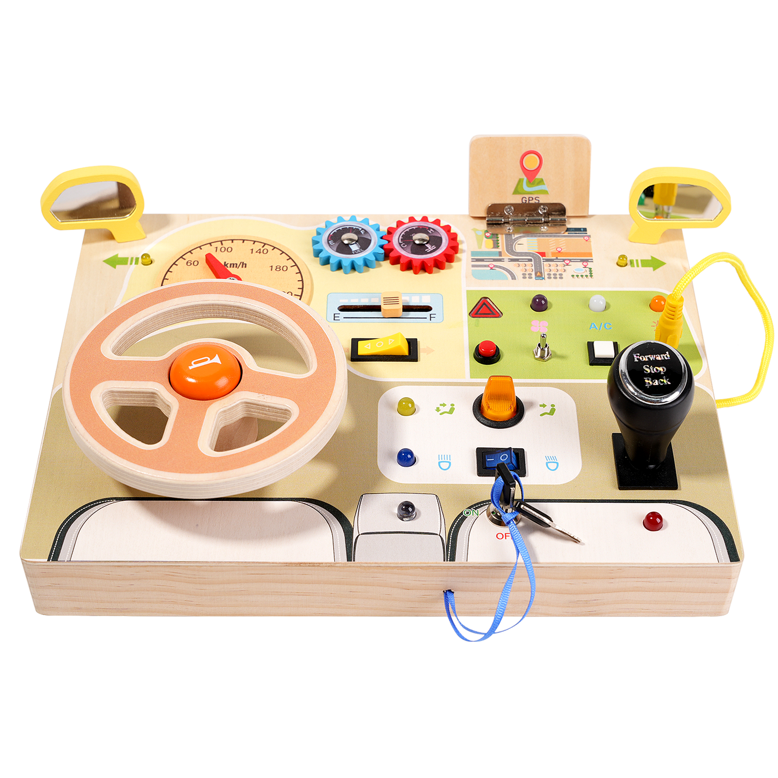 Busy Board Montessori din lemn - jucarie educativa