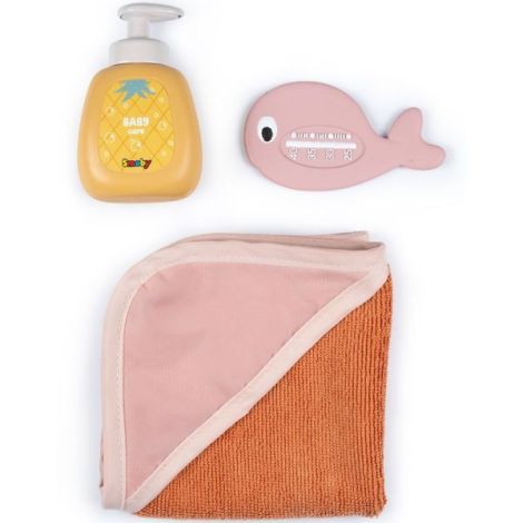 Cadita pentru papusa Smoby Baby Nurse Balneo Bath roz cu 3 accesorii - poza 1