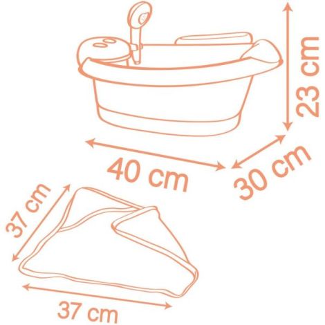 Cadita pentru papusa Smoby Baby Nurse Balneo Bath roz cu 3 accesorii - poza 2