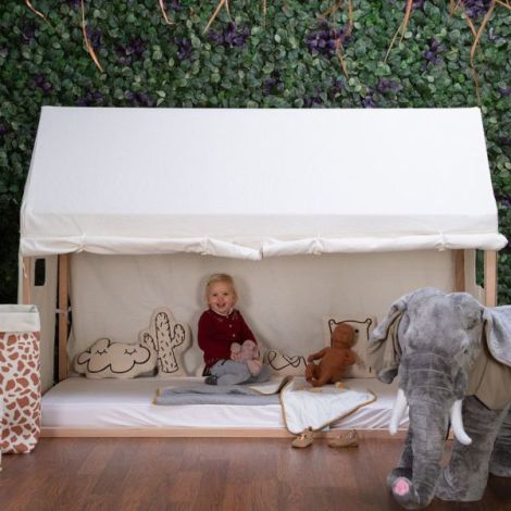 Cadru pat casuta Childhome 90x200 cm Lemn Natural - poza 4