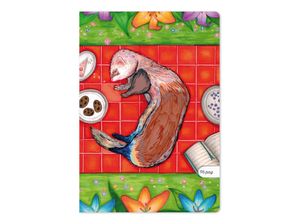 Caiet A5 dictando, ilustratie Puf si liniste, 48 file, 80g