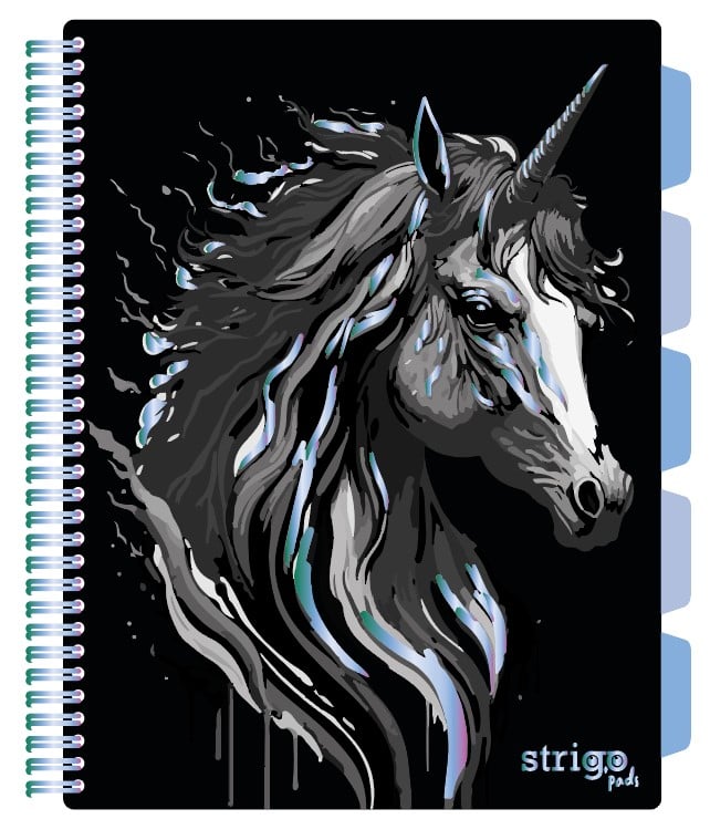 Caiet cu Spirala si Separatoare Strigo Pads Project Book UNICORN A4, Matematica