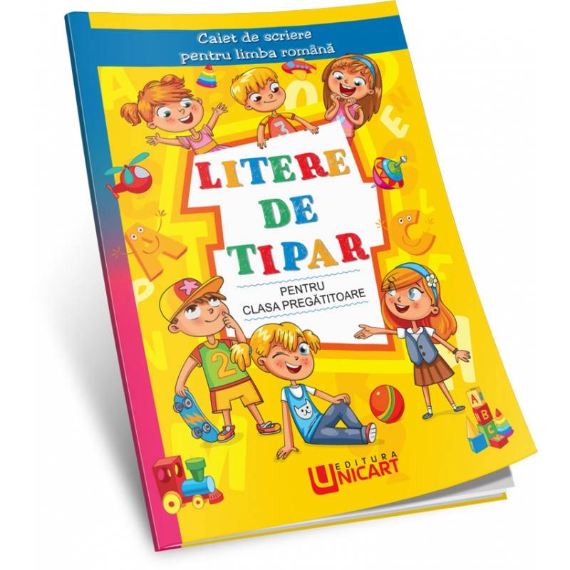 Caiet de scriere A5 pentru limba romana -Litere de tipar,32 pagini
