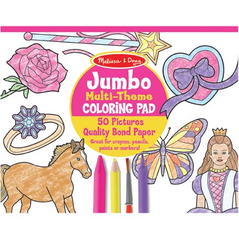 Caiet jumbo cu desene pentru colorat roz Melissa&Doug 4225 - poza 1