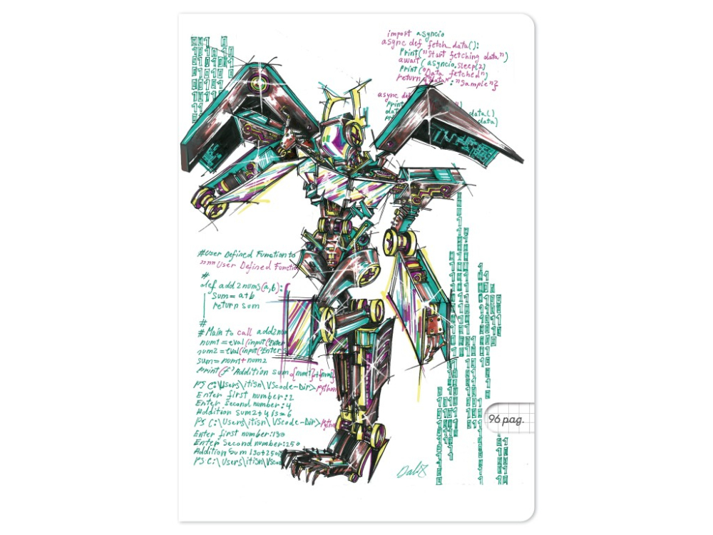 Caiet matematica A4,48 file,80g, ilustratie Code