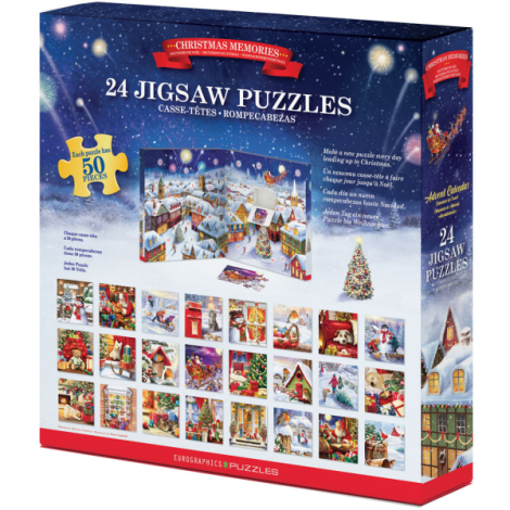 Calendar de Advent Amintiri de Craciun, 24 puzzle-uri, 50 piese - poza 2