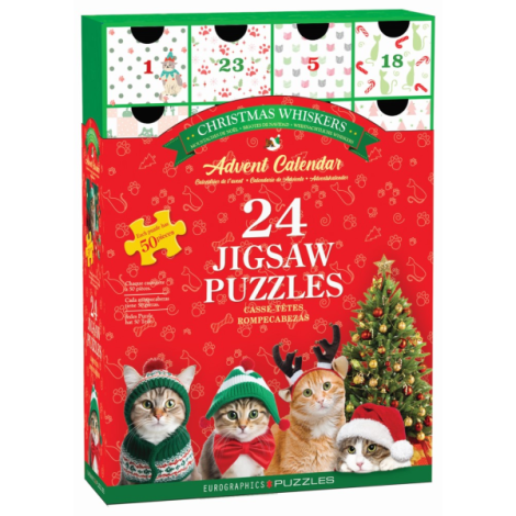 Calendar de Advent Pisici, 24 puzzle-uri, 50 piese - poza 1